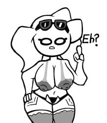 2d 2d_(artwork) 2d_artwork areolae big_breasts brazilian brazilian_female breasts breasts_exposed breasts_out curvy curvy_body curvy_female curvy_figure english_text glasses hand_on_hip headgear headwear hips huge_breasts imminent_sex imminent_titfuck looking_at_viewer nipples short_shorts shorts sketch spanish_text speaking sunglasses sunglasses_on_head surprised surprised_expression surprised_face talking_to_viewer tan_body tan_skin tanline tanlines text text_bubble top_heavy vhrox2 vhroxy_(character) wide_hips