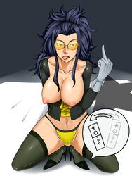 big_breasts blackfn breasts cameltoe dr._naomi fishneak glasses high_heels highheels highres jpg kuro_fn large_breasts legwear middle_finger nintendo nipples no_more_heroes panties pointy_chin ripped_clothing shoes stockings suda_51 sunglasses thighhighs tinted_eyewear torn_clothes underwear wii wii_remote yellow-tinted_eyewear