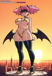 ai_generated bangs black_blindfold black_dress black_footwear black_hairband black_thighhighs blindfold blush boots breasts cleavage cleavage_cutout clothing_cutout covered_eyes covered_navel covered_nipples dress feather-trimmed_sleeves female gold_(metal) gold_bikini gold_bikini_bottom gold_bikini_top golden_bikini groin hairband haneyama_kazuho juliet_sleeves large_breasts leaning_forward leotard lips long_sleeves mole mole_under_mouth my_hero_academia parted_lips pop_step puffy_sleeves shiny short_hair side_slit skindentation sofaxd3x solo thigh_boots thighhighs thighhighs_under_boots thighs vigilante:_my_hero_academia_illegals white_hair yellow_bikini