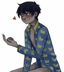1boy black_hair blush blushing bottomless clothed clothing dr._seuss dr_seuss illumination_entertainment male male_only nipples once-ler the_lorax the_lorax_(film) universal_pictures universal_studios