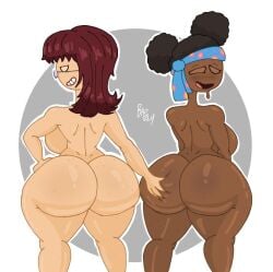 2girls bapzey_bot_(artist) big_ass black_girl chocolate_and_vanilla ebony fat_ass flipline_studios milf nude pabg papa_louie pawg quinn_(papa_louie) tagme thicc zoe_(papa_louie)