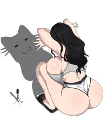 1girls ass ass_focus backboob big_ass big_breasts big_butt bird's-eye_view black_hair boobs_and_butt_pose breasts bubble_ass bubble_butt busty cat_shadow_puppet_(meme) crouching crouching_female curvaceous curvy curvy_female curvy_figure fat_ass female female_focus female_only hi_res high-angle_view high_resolution highres huge_breasts large_ass large_breasts light-skinned_female light_skin liz_(zettonsfw) long_hair mature mature_female meme meme_reference milf oc original original_character pose posing reference sandals shadow shadow_puppet sharpie sharpie_(marker) shorts sideboob simple_background solo solo_female solo_focus squatting tagme thick_ass thick_thighs thighs tight_clothing tight_shorts viewed_from_above voluptuous voluptuous_female white_background zettonsfw