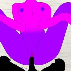 1girls female ghost_humper head_out_of_frame legs_apart legs_spread legs_up limba(ghost_humper) oc on_bed penetration penis pink_body purple_legs purple_nipples self_insert self_upload sex vaginal_penetration vaginal_sex