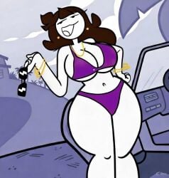 1girls alternate_version_available big_breasts bikini breasts brown_hair cleavage clothing dress edit jacket jaiden jaiden_animations jewelry red_dress revealing_clothes revealing_outfit screencap screencap_edit screenshot_edit shieldshroud sunglasses tagme thick_thighs thighs underwear youtube youtuber