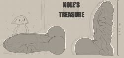 absurd_res animal_genitalia anthro avian awoope balls beak bodily_fluids charlie_(awoope) dildo fur genitals gryphon hi_res huge_dildo looking_at_viewer male mythological_avian mythological_creature mythology penis sex_toy simple_background size_difference solo toy