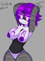 1girls annoyed_expression big_breasts female female_only murder_drones number purple_hair tagme uzi_(murder_drones)