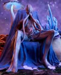 3d_(artwork) animal_genitalia anthro baldur's_gate baldur's_gate_3 beepyromancer bodily_fluids claws digital_media_(artwork) erection face_tentacles fungus genital_fluids genital_slit genitals glowing glowing_eyes glowing_genitalia glowing_penis hand_on_leg hand_on_thigh hi_res larian_studios looking_at_viewer male masturbation mind_flayer mushroom nude outside penile penile_masturbation penis precum presenting presenting_penis purple_body purple_eyes purple_penis purple_skin sitting sky slit_juice solo spread_legs spreading star starry_sky teeth tentacle teratophilia the_emperor_(baldur's_gate)