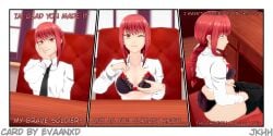 3d ass black_bra black_panties bra braided_hair breasts chainsaw_man female flirting hair jkhh koikatsu lingerie long_hair looking_at_viewer makima_(chainsaw_man) red_eyes red_hair seductive_look underwear