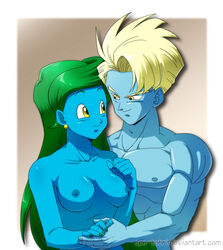 abs biceps breasts dragon_ball dragon_ball_z muscle muscles nude original_character pecs romantic salza straight