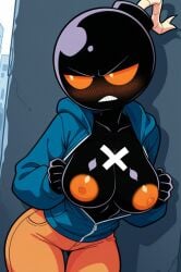 1female 1girls ai_assisted ai_generated annoyed annoyed_expression annoyed_face anthro anthro_female anthro_focus anthro_only black_body black_skin blue_hoodie blush blush blush_lines blushing_female bomb_girl bomb_head bomb_humanoid civitai clothed clothed_anthro clothed_female colored_skin coloredbin.ai coloredbin_ai exposed_boobs exposed_breasts exposed_tits female female_anthro female_focus female_only flashing flashing_boobs flashing_breasts flashing_tits friday_night_funkin friday_night_funkin_mod front_view front_view_focus frown frowning frowning_female fully_clothed fully_clothed_anthro fully_clothed_female fully_clothed_humanoid genderswap_(mtf) hoodie huge_boobs huge_breasts huge_breasts large_boobs large_breasts large_head large_tits looking_away looking_away_from_viewer open_hoodie open_top open_topwear orange_areola orange_blush orange_eyes orange_nipples orange_pants orange_sclera outdoor_exposure outdoor_nudity outdoors pants plump_boobs plump_breasts plump_tits presenting presenting_boobs presenting_breasts presenting_tits round_head rule_63 slim_female solo solo_anthro solo_female solo_focus upper_body upper_body_focus upper_body_only white_eyes whitty_(friday_night_funkin) x_mark x_marking