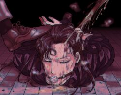 apapuripuri ball_gag bondage detective_conan gag gagged gay humiliation male male_focus male_only pee_on_face peeing shuichi_akai stepped_on yaoi