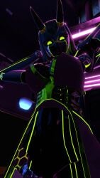 android green_eyes gynoid looking_at_viewer metallic_body pose posed robot robot_girl robot_humanoid vrchat vrchat_avatar vrchat_model