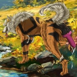 1:1 animal_genitalia animal_penis anus arcanine balls black_balls black_body black_fur black_pawpads blue_eyes bodily_fluids canine_genitalia canine_penis claws cum cum_drip cum_on_feet day digitigrade dripping erection facial_piercing fangs feet feral finger_claws fur furgonomics furry-specific_piercing generation_1_pokemon genital_fluids genital_piercing genitals grass hi_res knot knotted_penis male male_only msdeadsoul multicolored_body multicolored_fur multiple_piercings nintendo nose_piercing nose_ring open_mouth orange_body orange_fur outside pawpads penis piercing plant pokemon pokemon_(species) quadruped raised_tail red_penis ring_piercing rock septum_piercing septum_ring shaded sharp_teeth sheath sheath_piercing side_view solo tail teeth toe_claws tongue tongue_out water white_body white_fur