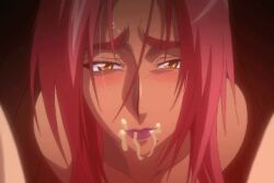 attractive_female ingrid_(taimanin_asagi) makai_kishi_ingrid swallowing_cum voluptuous_female