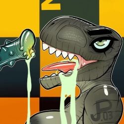 1:1 2020 animal_genitalia animal_penis animated anthro bodily_fluids bogexplosion breasts cum cum_in_mouth cum_inside cumshot dinosaur disembodied_penis duo ejaculation equine_genitalia equine_penis erection female female_focus flared_penis genital_fluids genitals grey_body grey_scales jurassic_park jurassic_world male male/female non-mammal_breasts open_mouth penile_spines penis prehistoric_species reptile rexy_(jurassic_park) scales scalie sharp_teeth short_playtime side_view solo_focus tagme tattoo teeth theropod tyrannosaurid tyrannosauroid tyrannosaurus universal_studios video