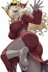 ai_generated ass bewitching_thighs blonde_hair dark-skinned_female dark_skin feet foot_fetish foot_focus glass mature_female mementotlan_angwitch pressed_on_glass solo_female thighs yu-gi-oh!