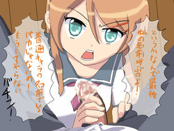 angry female handjob human kirino_kosaka male my_little_sister_can't_be_this_cute ore_no_imouto_ga_konna_ni_kawaii_wake_ga_nai sailor_fuku straight