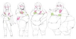 bbw belly belly_rolls big_belly fat fat_belly female female girl jeetdoh large_belly medium_breasts mina_(pokemon) morbidly_obese morbidly_obese_female obese obese_female overweight pokemon pokemon_sm sketch ssbbw weight_gain weight_gain_female weight_gain_sequence