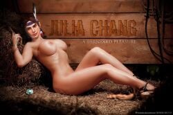 barn breasts feather_earrings female hay haystacks high_heels hivelooks human julia_chang large_breasts legs looking_at_viewer naked_footwear naked_heels namco nipples nude smile solo tekken tekken_3 tekken_4 tekken_5_dark_resurrection thighs uncensored