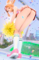 3d cheerleader female jdv juno_(overwatch) my_hero_academia ochako_uraraka_(cosplay) overwatch overwatch_2 presenting_hindquarters uravity_juno