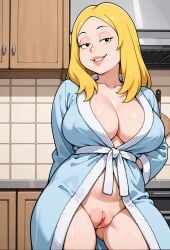 ai_generated american_dad bathrobe big_ass big_breasts big_butt cartoon cartoon_character cartoon_milf cleavage francine_smith labia milf mommy puffy_pussy pussy pussy_juice pussy_juice_drip robotkesh seductive showing_pussy teasing thick_thighs wide_hips