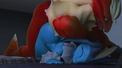 bedroom blaziken bouncing_ass crsovr3d eeveelution furry jiggling_ass larger_male male/female moaning pokemon smaller_female sound tagme vaporeon video