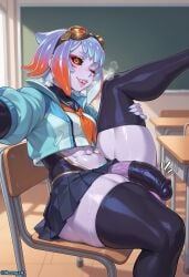 1futa ai_generated briar_(league_of_legends) clothed clothing exibitionism futa_only futanari intersex league_of_legends noonyx tagme