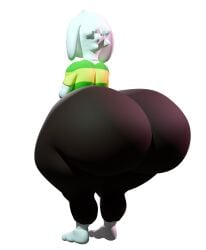 asriel_dreemurr ass ass back_view clothed clothing femboy goat huge_ass huge_butt hyper hyper_ass hyper_butt male pants shirt solo standing thick_thighs totallyd undertale undertale_(series) wide_hips
