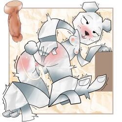 absurd_res anthro anus ass bear blush blush_lines bodily_fluids breasts cartoon_network censored chokipisu cum cum_in_pussy cum_inside cum_string duo feet female foot_focus genital_fluids genitals hand_on_butt hi_res kneeling looking_pleasured male male/female mammal mosaic_censorship nipples paper paper_creature penis pussy tail teri_(tawog) the_amazing_world_of_gumball toes