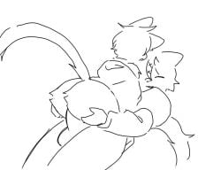 alex_(horniicat) animated cat_ears cat_tail horniicat hyper_penis monochrome penis tagme video