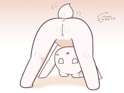 anthro anus ass ass_up citrine1105 cotton_tail female genitals lagomorph leporid mammal pink_body pussy rabbit semi-anthro solo