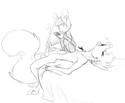 animancer anthro cum dipodid ejaculation handjob jerboa luck_(animancer) luckymancer male mammal mephitid monochrome orgasm orgasm_face rodent sitting_on_chest sketch skunk zael_zolnir