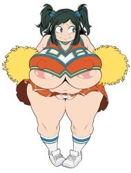 1girls 2022 bbw big_areola big_breasts big_nipples bunkwizard cheerleader_uniform chubby chubby_female embarrassed erect_nipples_under_clothes exposed_panties female_only green_eyes green_hair huge_breasts inko_midoriya light-skinned_female light_skin mature_female milf mother my_hero_academia nipple_bulge nipples panties plump pom_poms shortstack simple_background skirt thick_thighs tight_clothing twintails underboob venus_body voluptuous white_background white_panties wide_hips