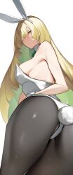 1girls 2022 alternate_breast_size ass blonde_hair breasts bunny_ears bunny_girl bunnysuit female female_only green_eyes hair_over_one_eye highleg_leotard hips large_ass large_breasts leotard long_hair lusamine_(pokemon) mature_female milf mother nintendo pokemon pokemon_sm slim_waist tail tail_accessory tail_plug thick_thighs thighs white_leotard wide_hips yuuyuu_(yuuki1771)