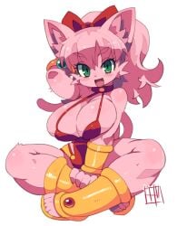 1girls big_breasts breasts female female_only furry furry_female furry_only meeya open_mouth rpg_densetsu_hepoi solo solo_female tagme white_background zankuro