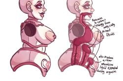 anatomy ball_jointed_doll erect_nipples huge_breasts large_breasts nipple_piercings pink_eyes ref_sheet refsheet rosalie_lavermeil rozenrotdark white_skin x-ray