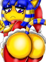 2020 animal_crossing ankha anthro ass ass_focus blazedscarf breasts christmas female furry nintendo thick_thighs thighs