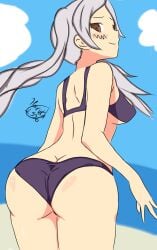 alternate_costume ass ass_focus beach bikini fire_emblem fire_emblem_awakening fire_emblem_heroes haruka1556 looking_back nintendo ocean official_alternate_costume purple_bikini purple_swimsuit robin_(female)_(summer)_(fire_emblem) robin_(fire_emblem) robin_(fire_emblem)_(female) swimsuit twintails