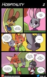 catherine_hopps_(siroc) clothing comic disney furry hospitality_(comic) judy_hopps nick_wilde page_2 siroc zootopia