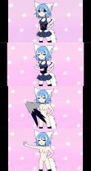 animation_meme_community background blue_hair breasts clothes_removed dress dress_removed nude pussy quick_removal removing_clothing ripped_clothing star_background tagme tearing_clothes tearing_off_own_clothes virtual_youtuber wolfychu youtube youtuber