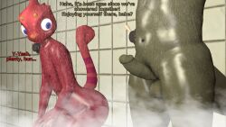 3d_(artwork) animal_crossing anthro balls beaver big_penis blush c.j._(animal_crossing) chameleon chubby_male daemont92 dark-skinned_male dialogue digital_media_(artwork) duo erection flick_(animal_crossing) genitals girly hi_res imminent_oral lizard male male/male male_only mammal muscular muscular_male nintendo nude penis reptile rodent scalie showering smooth_skin smooth_skinned_male source_filmmaker staring_at_penis thick_thighs video_games water wet wide_hips