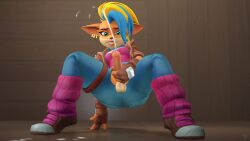 3d crash_(series) cum cum_version cumming futanari masturbation penis penis_out pirate_tawna source_filmmaker tawna_bandicoot tawna_bandicoot_(crash_4) torn_clothes torn_jeans