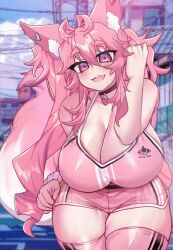 1girls animated big_breasts breasts busty curvaceous female female_only fox fox_ears fox_girl fox_tail foxgirl gif gigantic_breasts huge_breasts kireina_pinky_fox large_breasts massive_breasts osiimi pinky_fox_(osiimi) tagme thick_thighs thighhighs thighs virtual_youtuber voluptuous