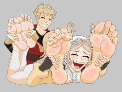 1boy 1girls big_feet feet feeteraco female fire_emblem fire_emblem_awakening foot_fetish greek_toe innocent lissa_(fire_emblem) male mother_and_son nintendo owain_(fire_emblem) sfw source_request tickle_fetish tickle_fight tickling