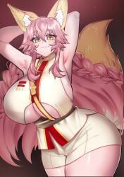 1girls animated big_breasts big_thighs breasts busty clothed clothed_female fate/grand_order fate_(series) female female_only fox_ears fox_girl fox_tail foxgirl gigantic_breasts hands_behind_head huge_breasts huge_thighs large_breasts large_thighs looking_at_viewer massive_breasts massive_thighs mp4 no_sound osiimi solo solo_female tagme tamamo_no_mae_(fate) thick_thighs thighs video