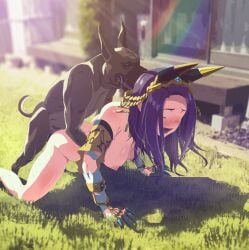 anubis canine claws doggy_style egyptian_clothes magicami_dx seira_sodeshiro zoophilia