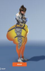 1girls akkyon ass bbw big_ass bottom_heavy brown_hair bubble_butt chronal_accelerator edit eyewear fat fat_ass female footwear handwear harness huge_ass human hyper_ass hyper_thighs large_ass obese obese_female overwatch overweight overweight_female screenshot_edit short_hair solo_female tracer