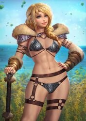 1girls alternate_version_available astrid_hofferson barbarian bikini bikini_armor blonde_hair blue_eyes dreamworks female female_only fit fit_female fur_armor how_to_train_your_dragon human human_only impractical_armor light-skinned_female light_skin lingerie neoartcore skimpy solo solo_female thick_thighs viking wide_hips