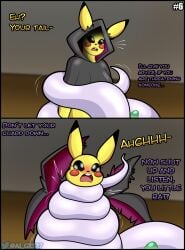 age_difference al_gx clothed clothing coiling comic duo female female/female female_only furry goodra hood immobilization nintendo opal_(al_gx) page_6 pikachu pokémon_(species) pokemon pokemon_(species) pokemorph polearm squeezing squish text thick_thighs video_games yellow_body yuri