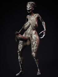 1futa 3d balls bodypaint breasts dbd dead_by_daylight futa_only futanari hag lisa_sherwood misuzalha3d penis sharp_teeth the_hag